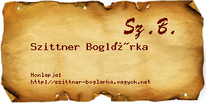 Szittner Boglárka névjegykártya